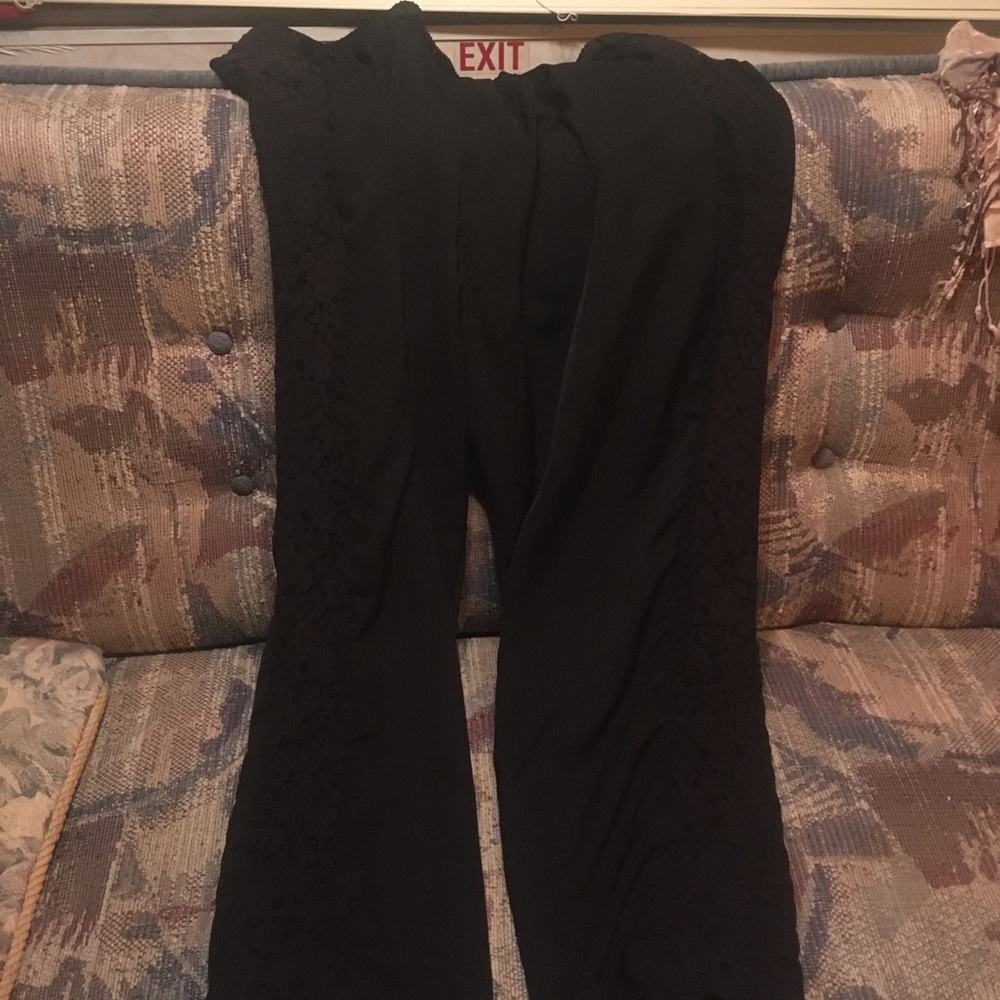 Black lace pants